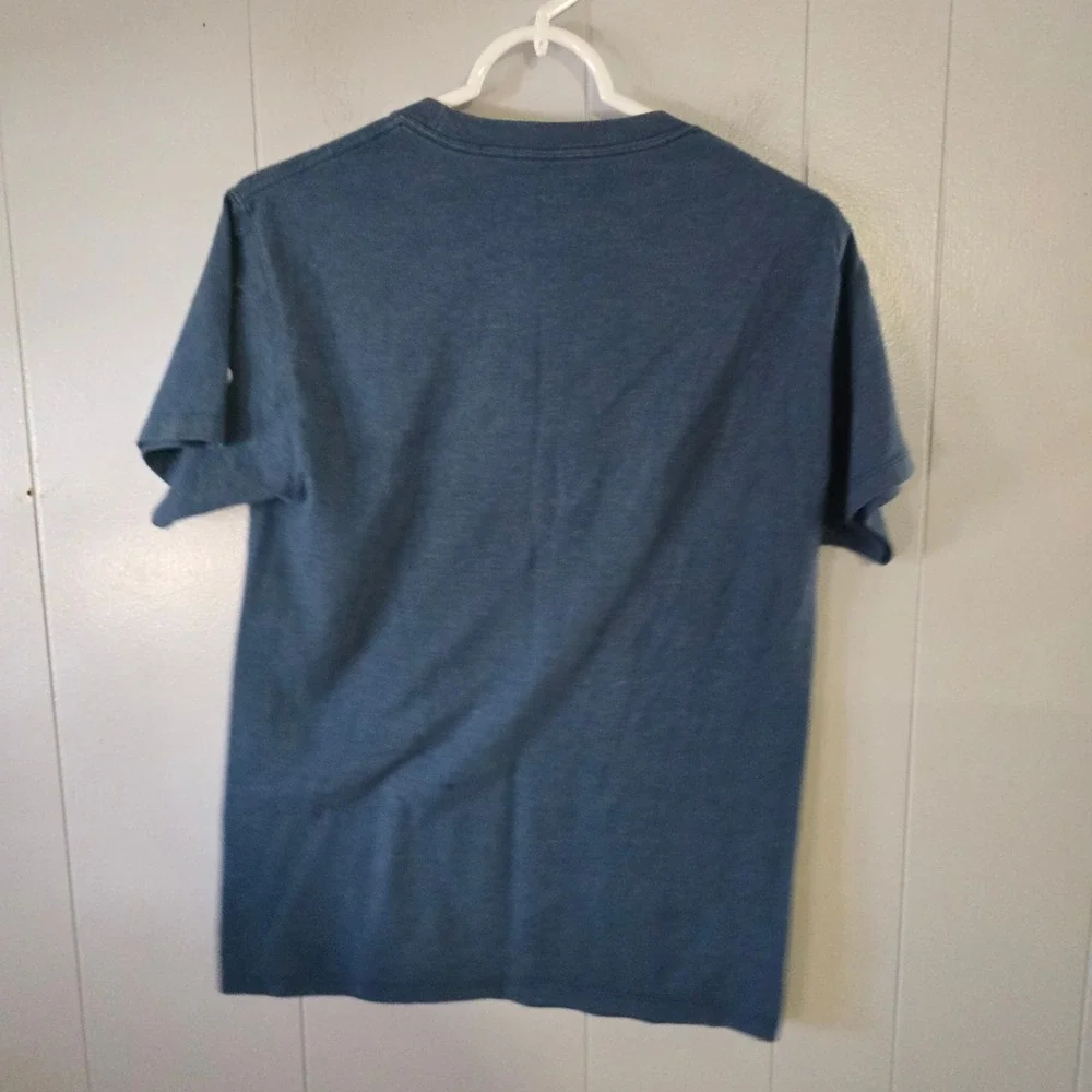 Champion Script Logo T-Shirt Mens Small Blue Good Short Sleeve Athletic Tee - Picture 3 of 6